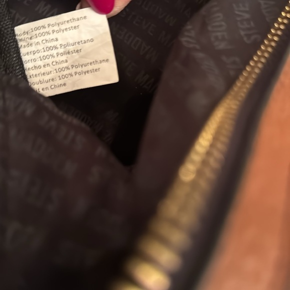 Steve Madden brown pebbled soft vegan leather backpack bag EUC